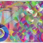 Colorful Abstract Art: Translucent Bubbles & Eye-like Structure