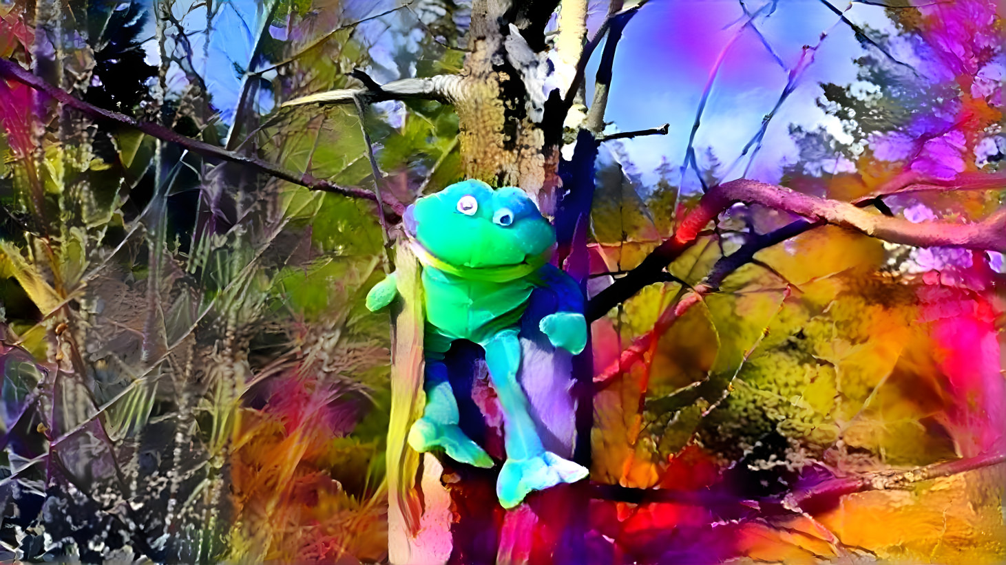 Frog on the dead Tree