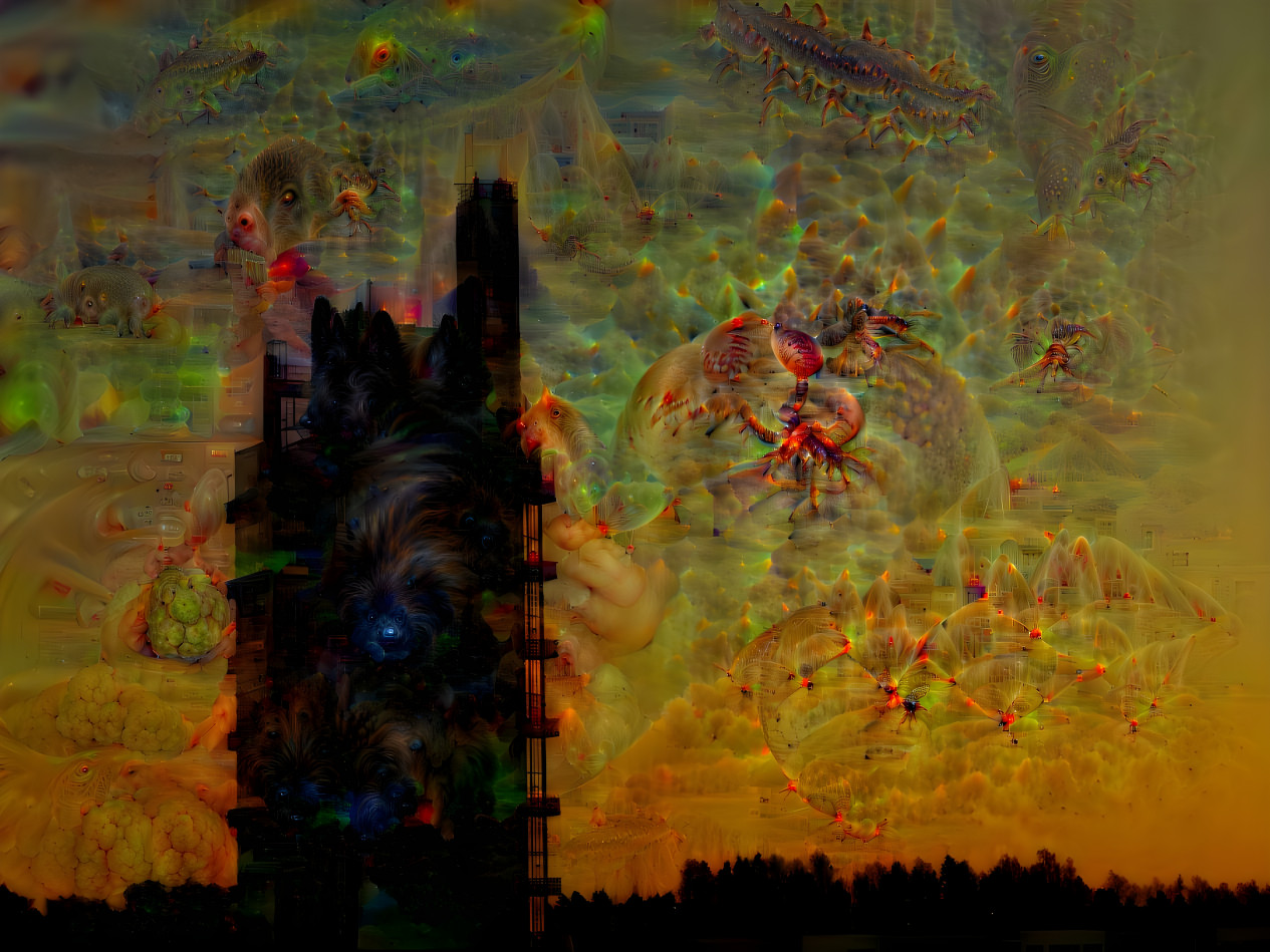 Skyscraper at Deep Dream Sunset