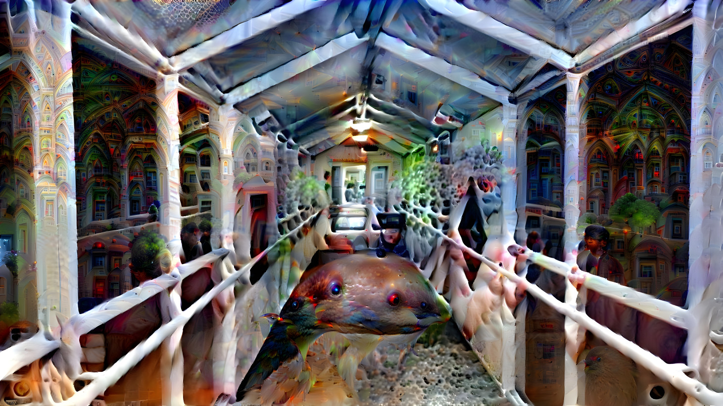 Snowy DeepDream Corridor