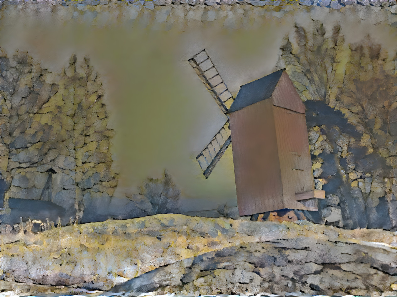 A windmill stares at a moldy sky