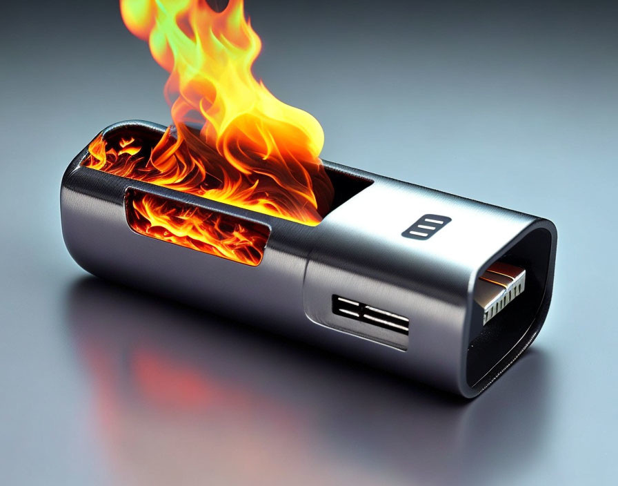 Realistic Flame Effect USB Flash Drive: Symbolizes Overheating or High-Speed Data Transfer