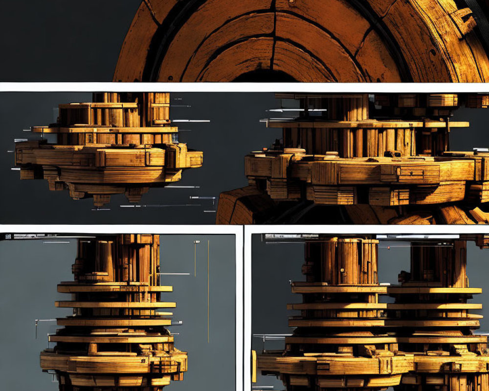 Digital 3D Model Design Process with Wooden Textures Explained