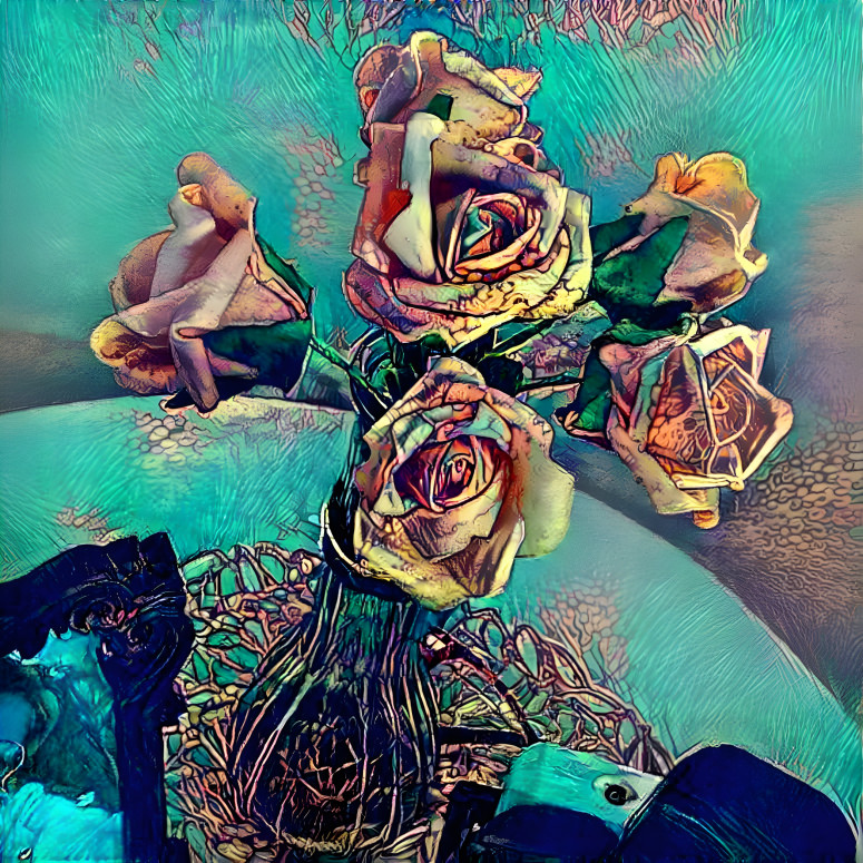 Roses at blue