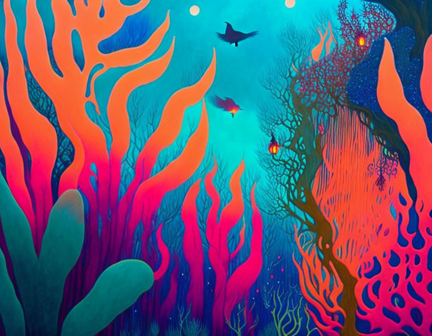 Colorful Coral and Sea Life in Vibrant Underwater Scene