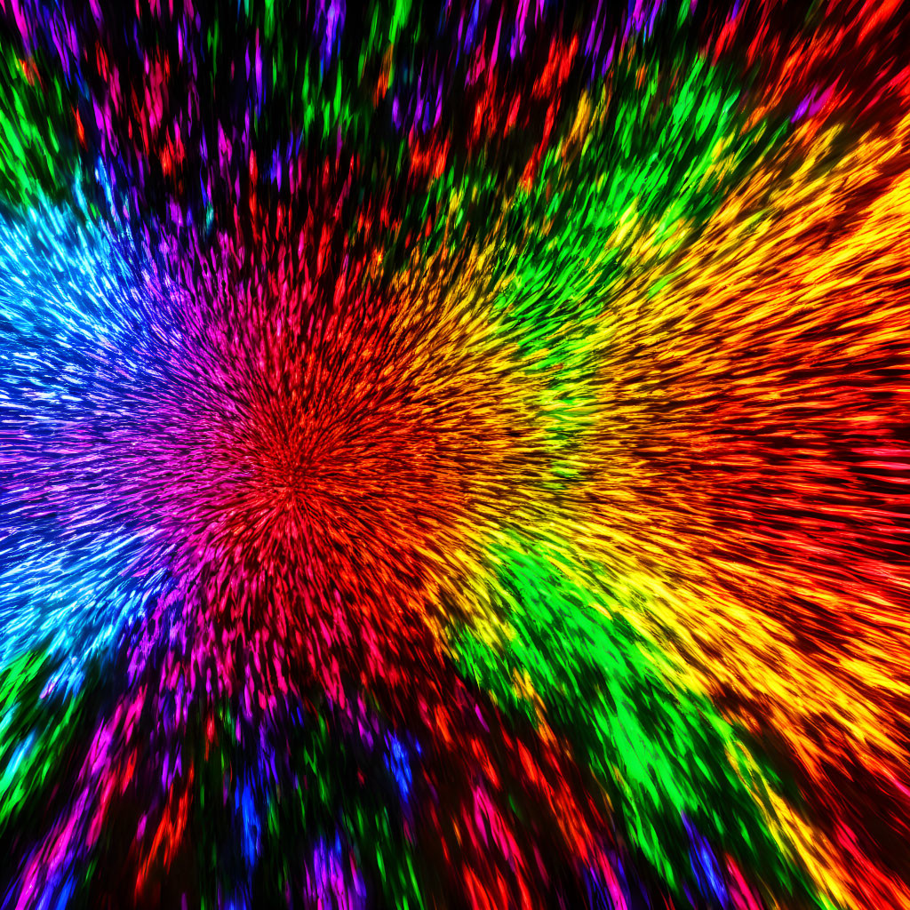 Colorful Abstract Explosion Pattern in Rainbow Hues