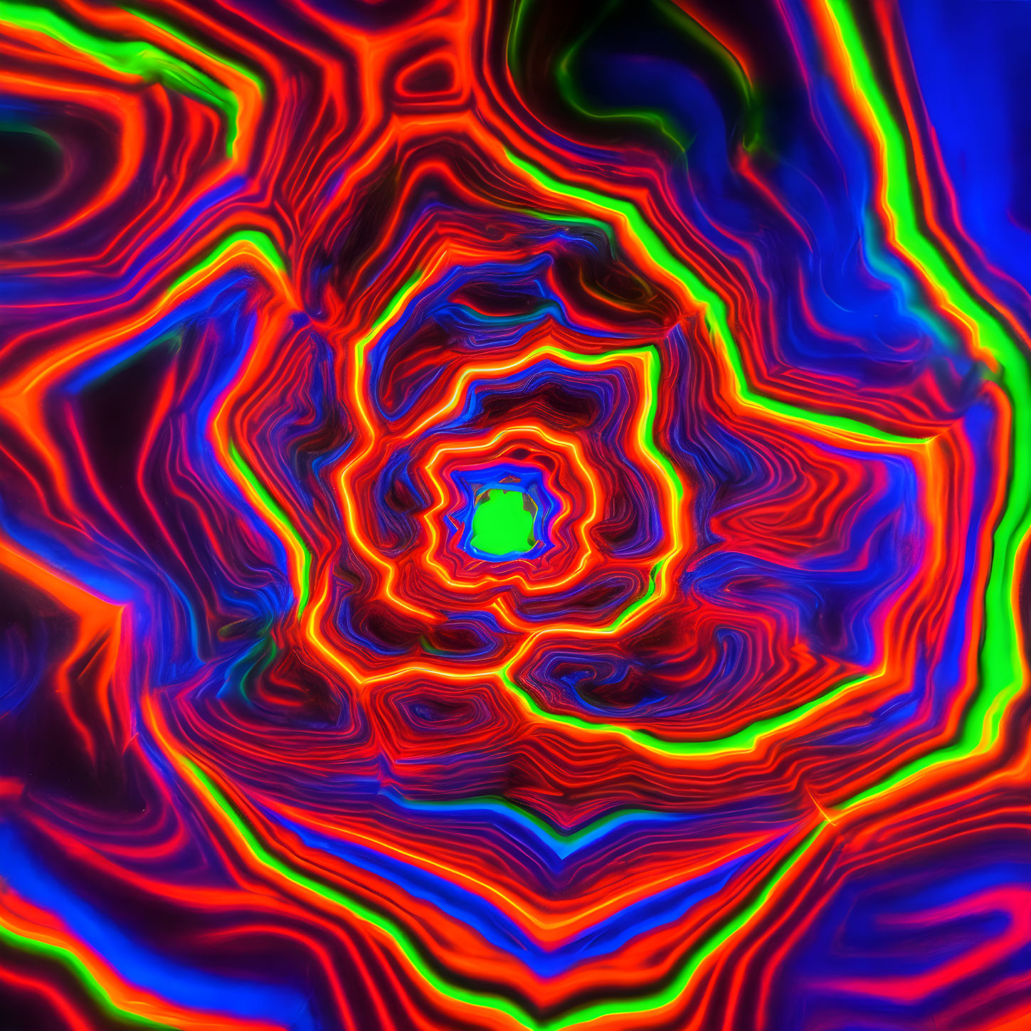 Colorful Neon Swirling Lines in Abstract Art