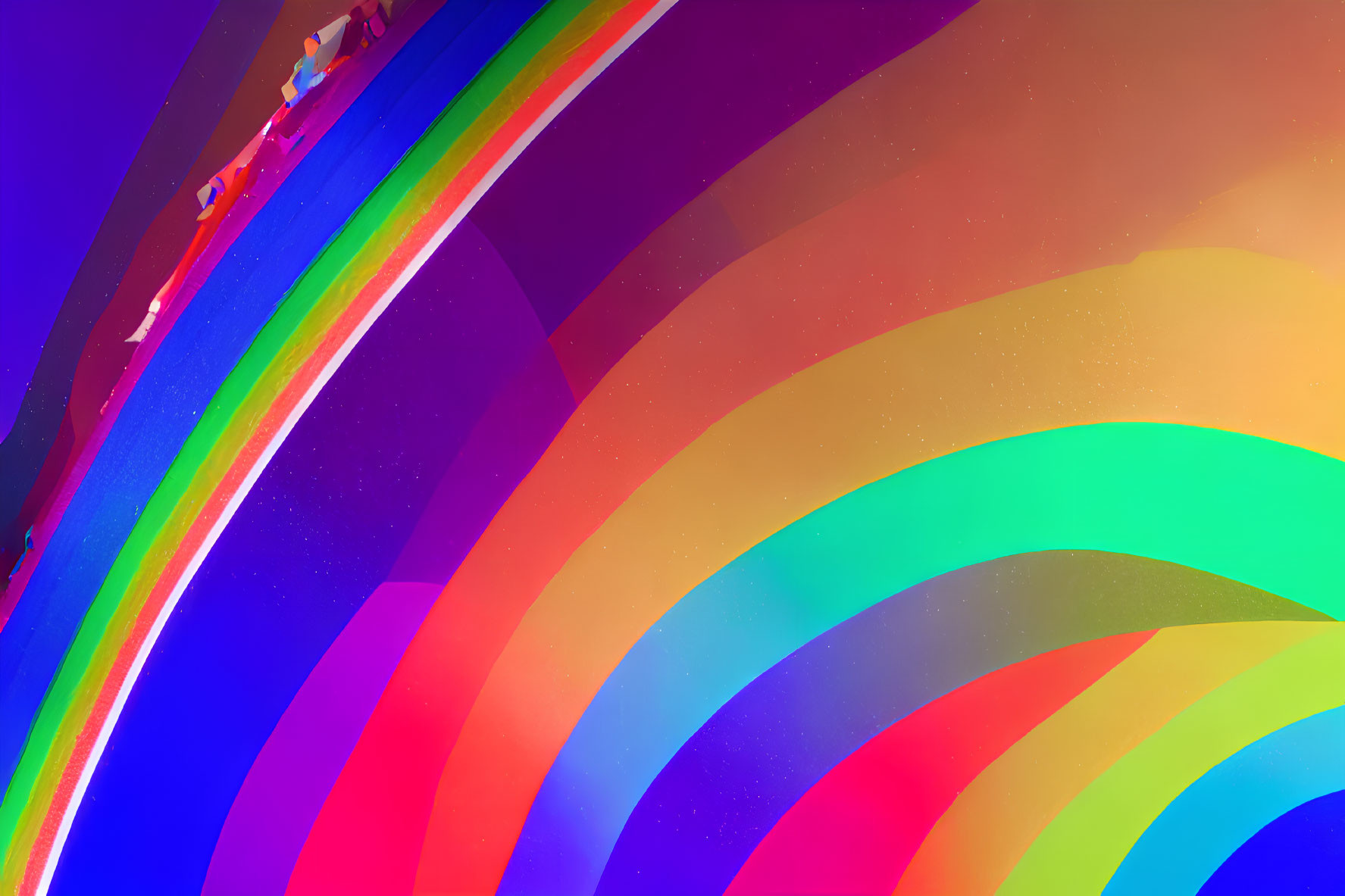 Colorful Rainbow Arcs and Stars in Vibrant Digital Art