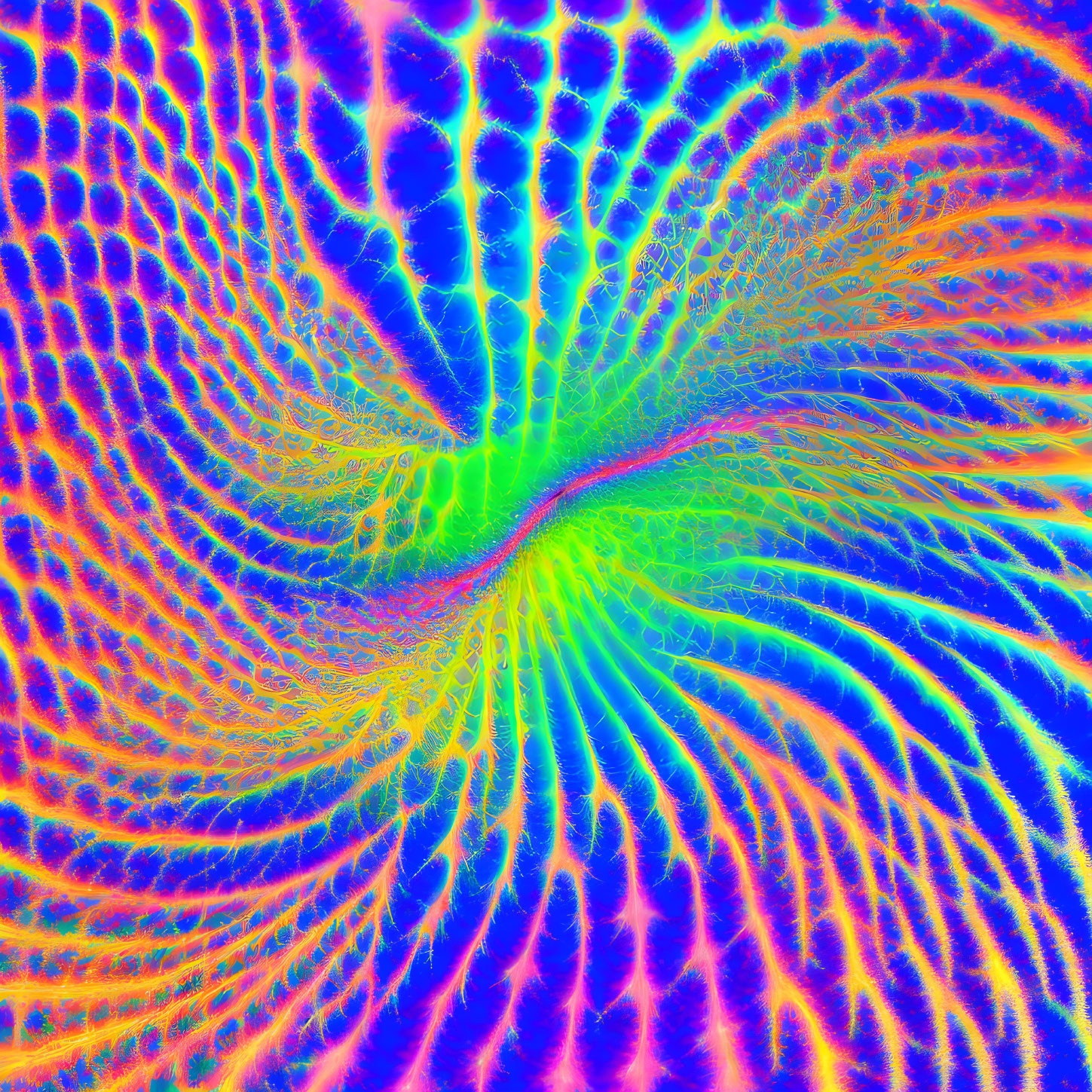 Colorful Swirl Pattern in Bright Blue, Pink, and Yellow Hues