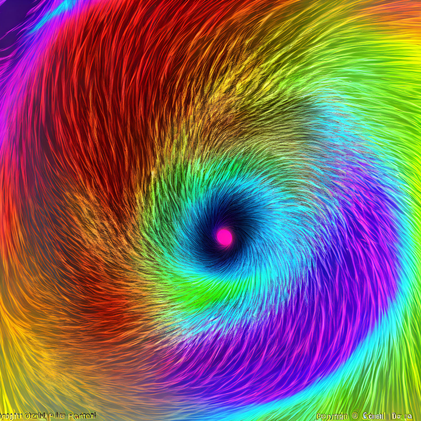 Colorful Rainbow Swirl Pattern with Dark Circular Center