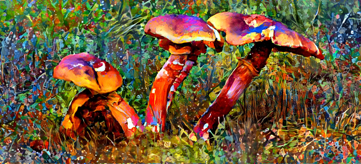 colourful toadstools