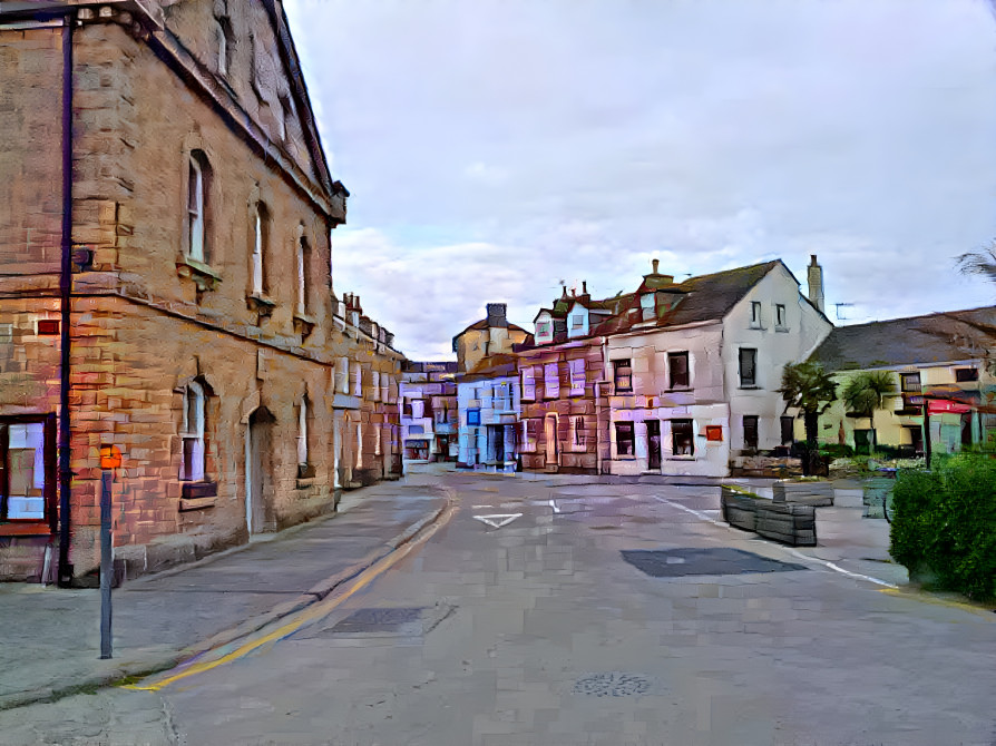 Hugh Town Parade on a Sunday Morning