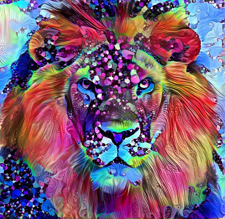 Colorful Lion Face