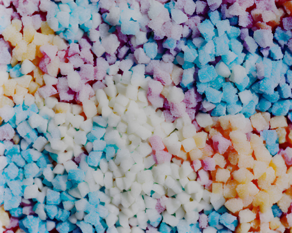 Vibrant circular gradient of colorful granulated particles