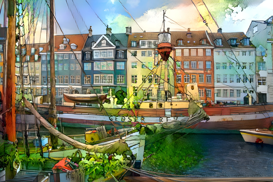 Nyhavn Waterfront in Copenhagen, Denmark