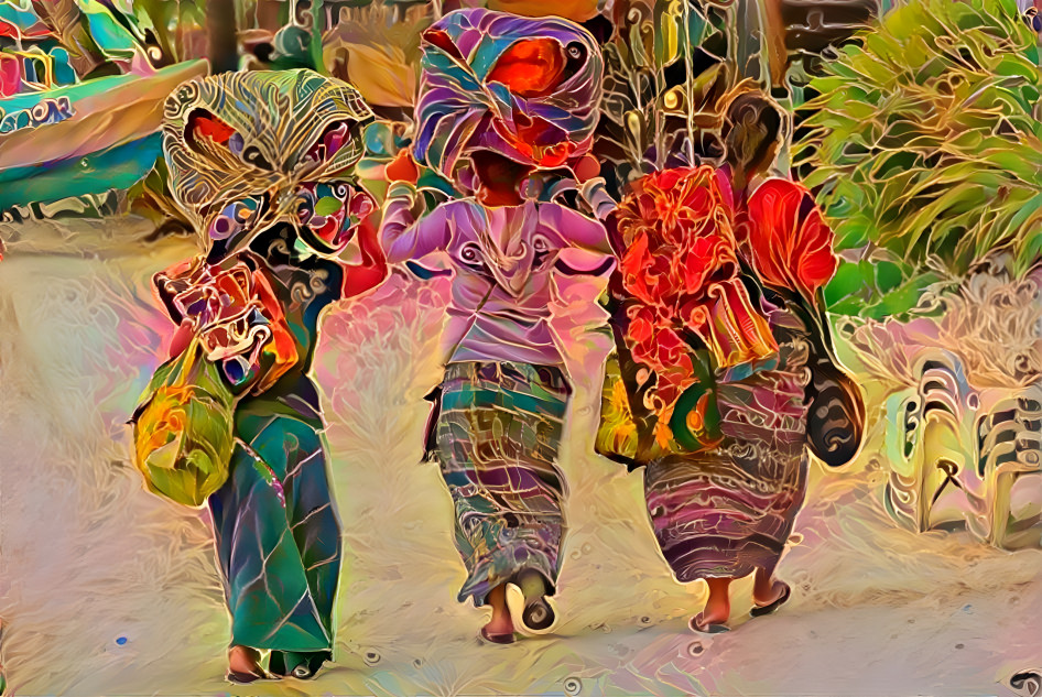 Women in Belize Going Home After a Hard Days Work