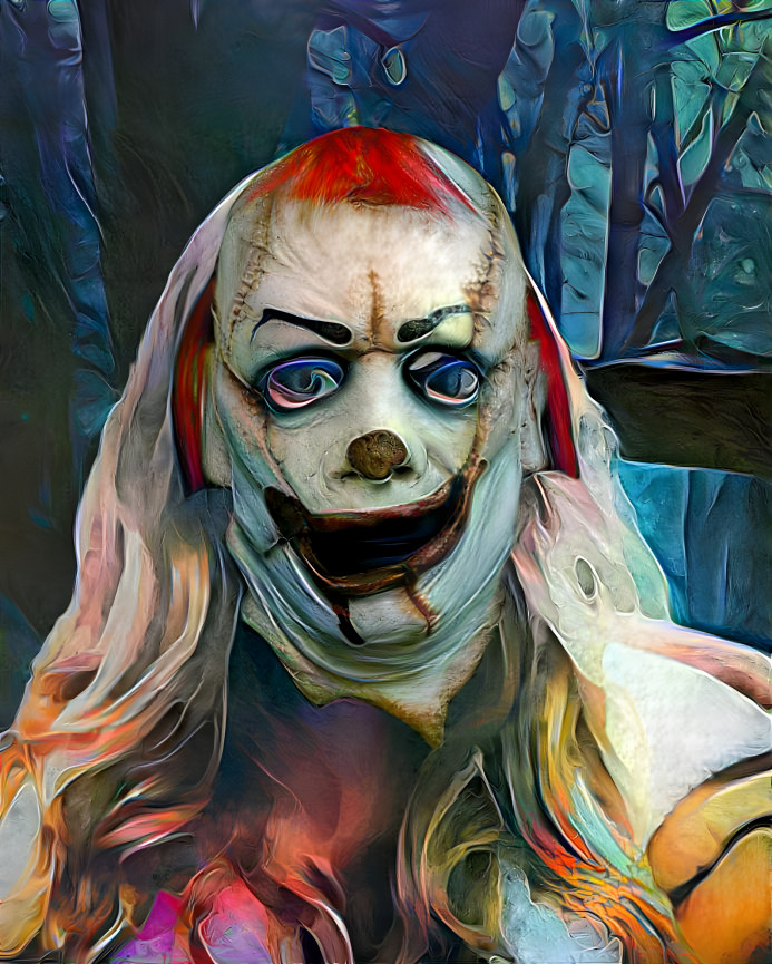 in the woods scary clown