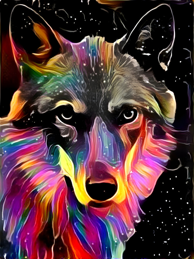 This Wolf's Name is Lisa Frank... Maybe