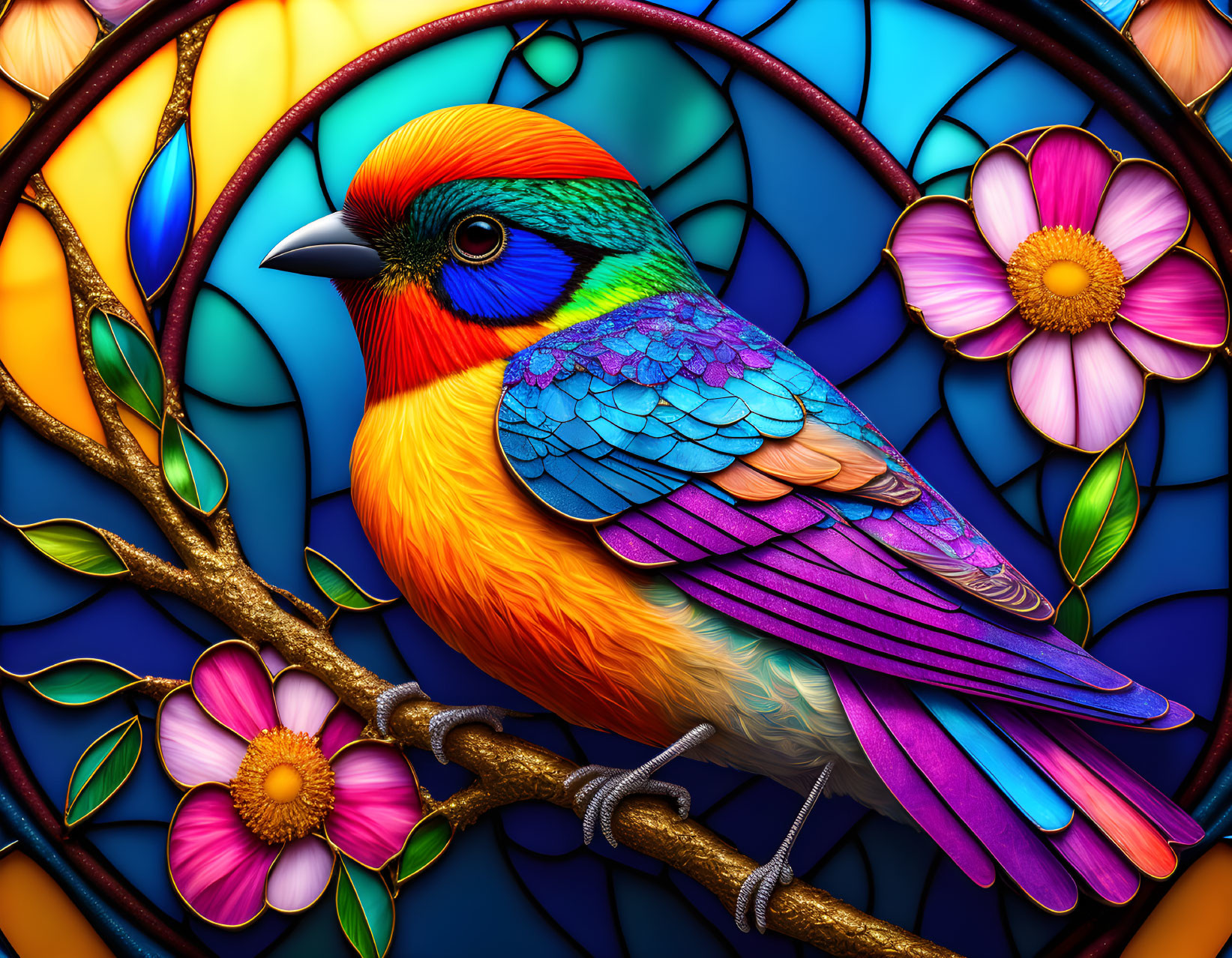 Stained glass bird