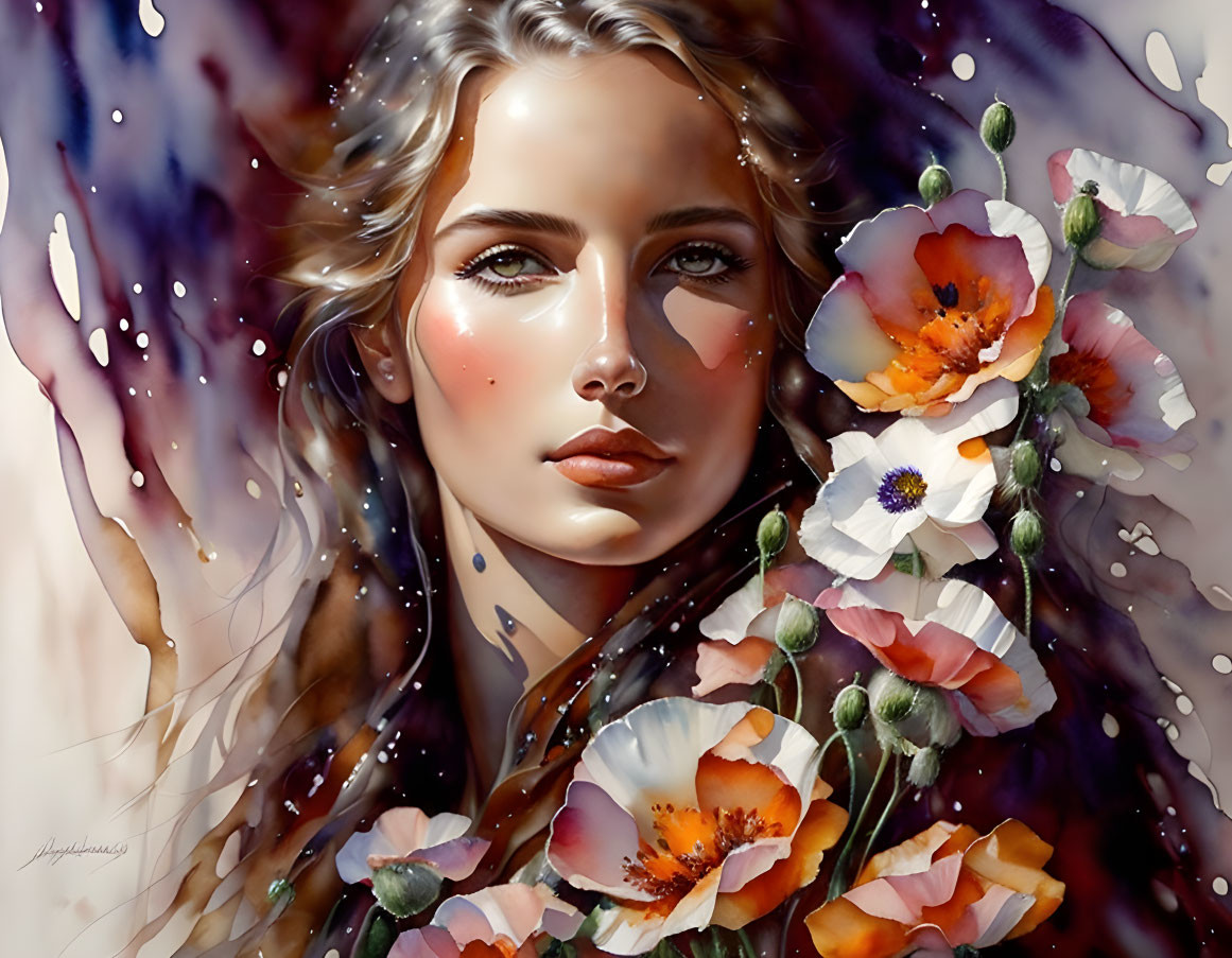 Vivid Floral Digital Painting with Realism and Fantasy Blend