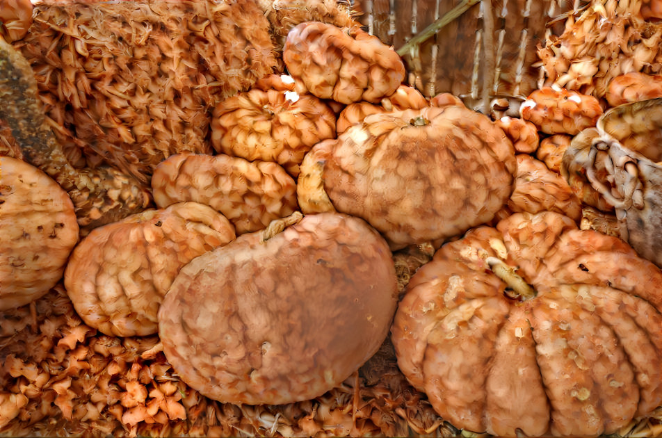 Pumpkins Dressed in Sunflower Seeds