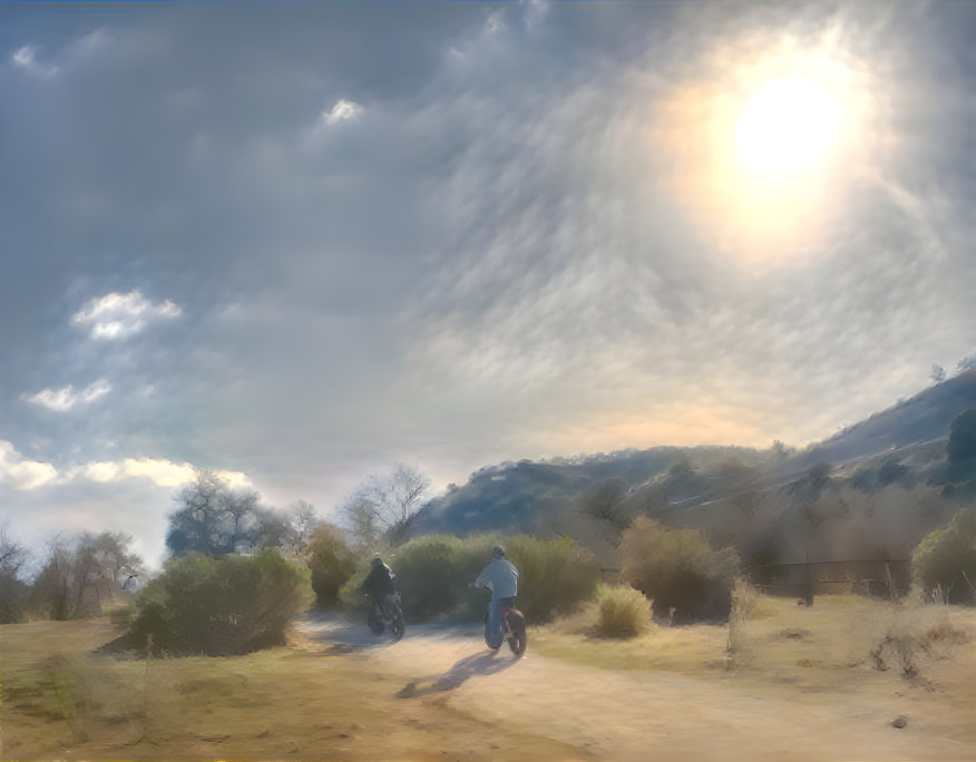 Cyclists through Larry Moore Park in Paso Robles