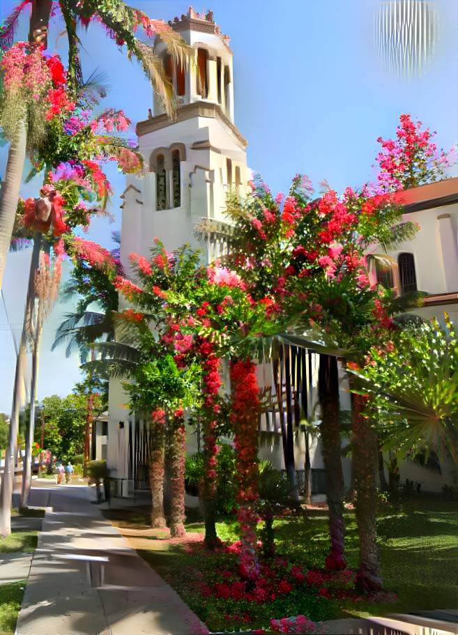 Crepe Myrtle Efffects on Bell Tower