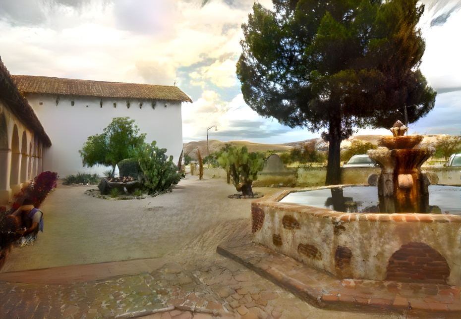 San Miguel Mission Fountain 1