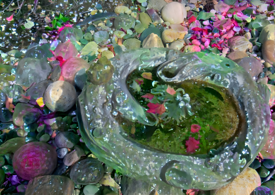 Birdbath in Bloom