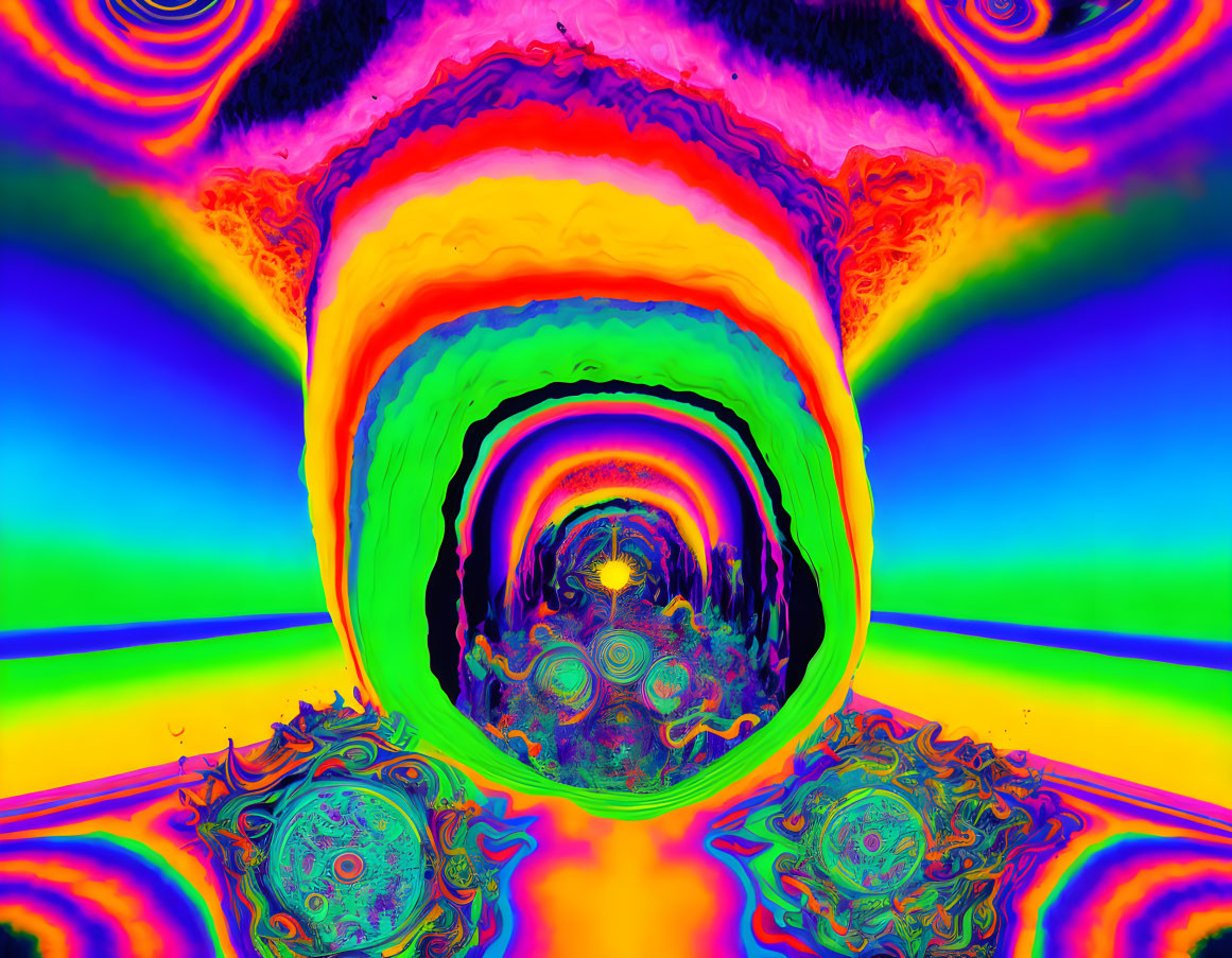 Vivid Rainbow Abstract Image with Swirling Patterns