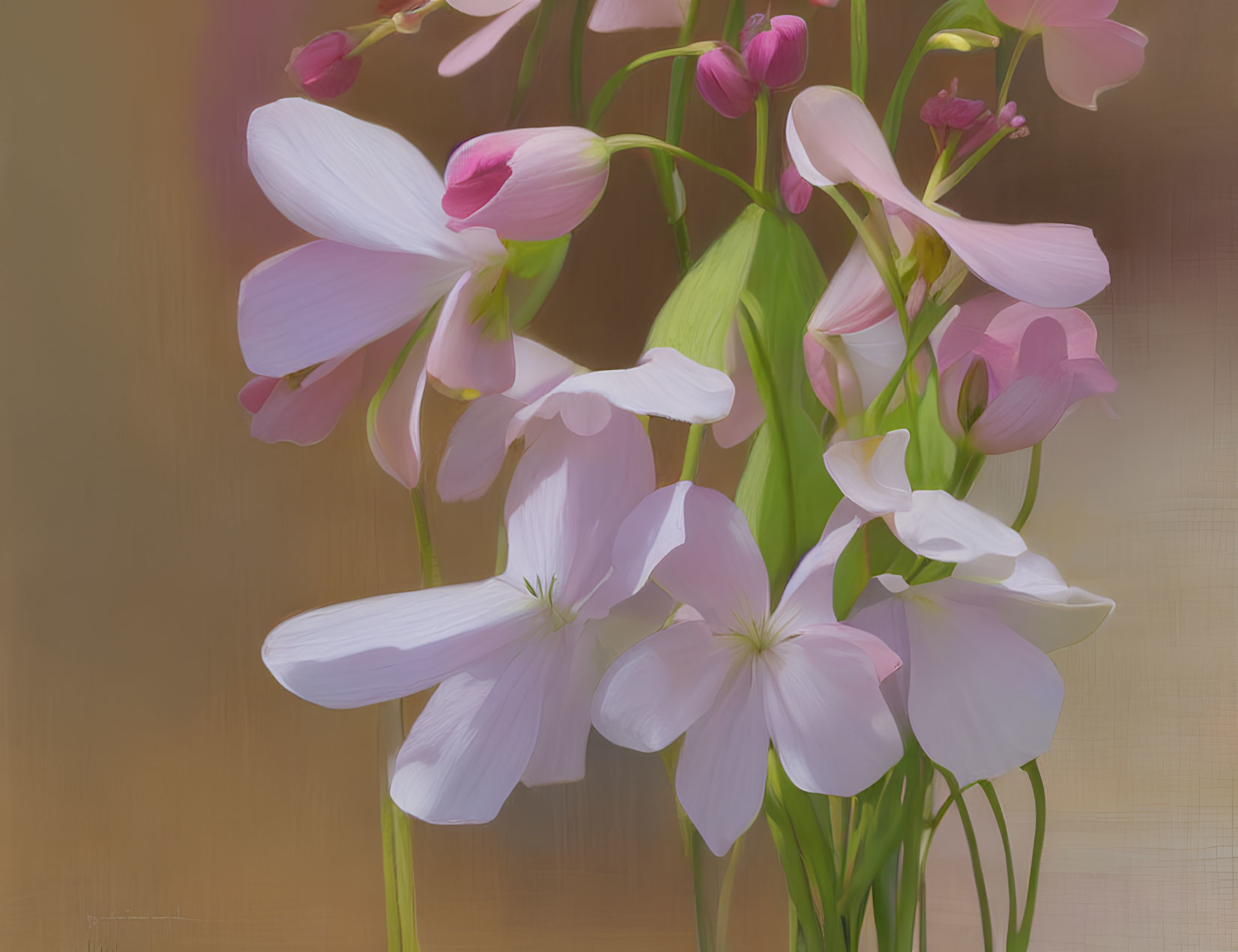 Pink and White Flower Bouquet on Soft Background