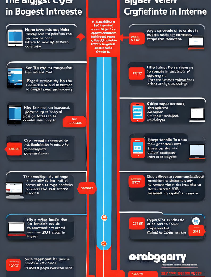 Comparing Biggest Cyber Threats 2017 vs. 2018 Infographic in Red and Blue