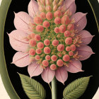 Detailed Pink Chrysanthemum Botanical Illustration