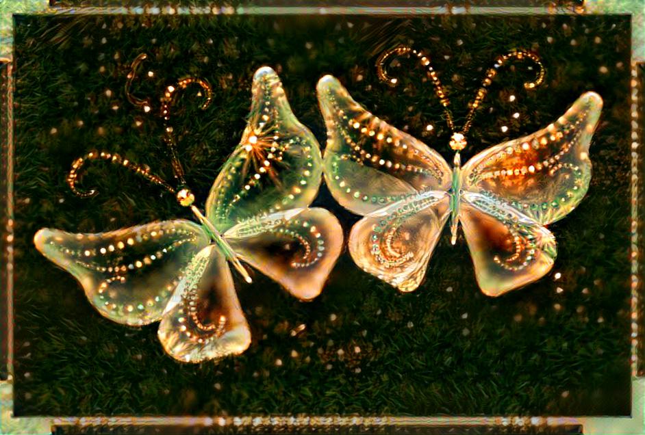 Butterflies of glass on my Christmas tree