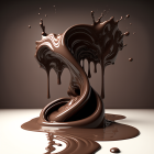 Decadent chocolate dessert with glossy shell splashing on plate