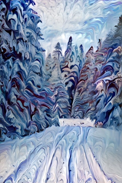 Blurred Snow Forest