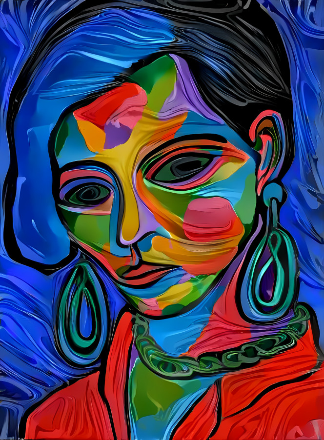 Portrait in trippy style