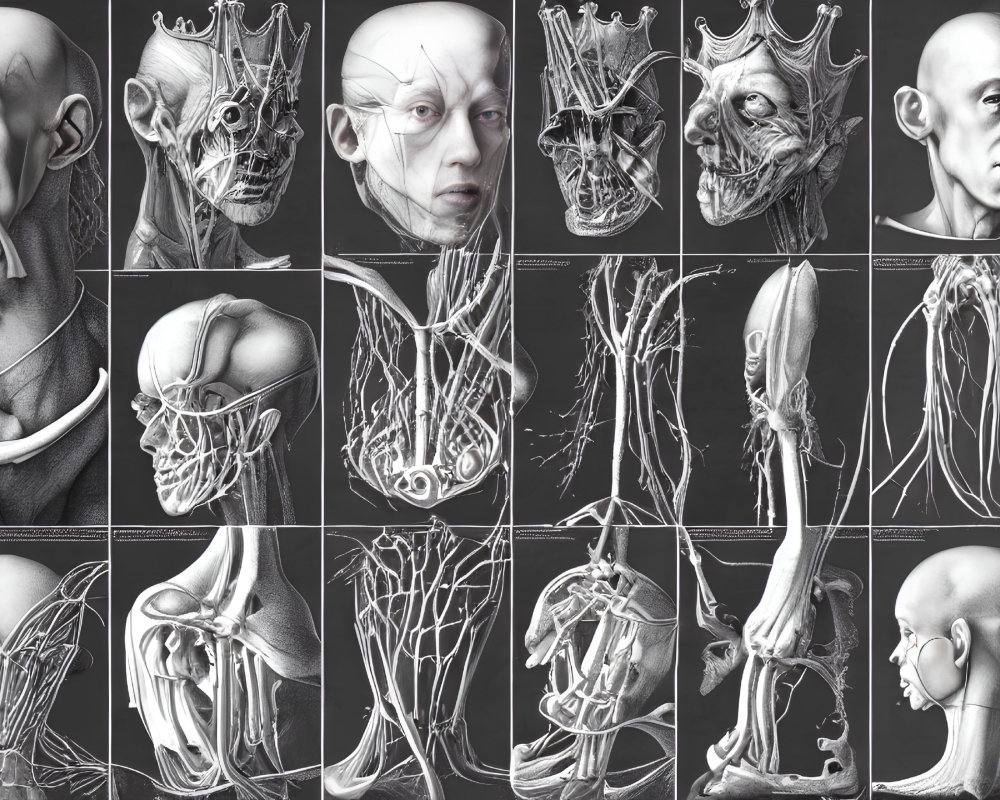 Composite Image of Humanoid Figure's Anatomical Illustrations