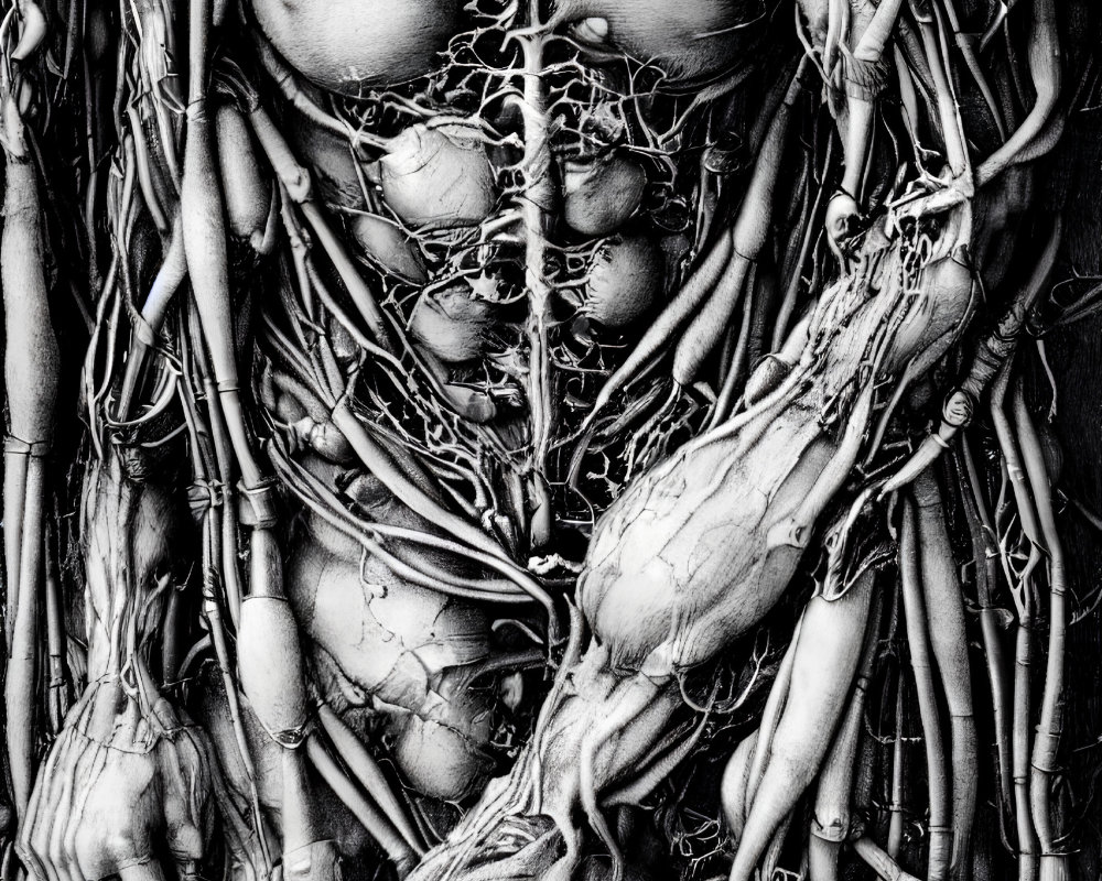 Detailed Human Body Vascular System Anatomy Illustration