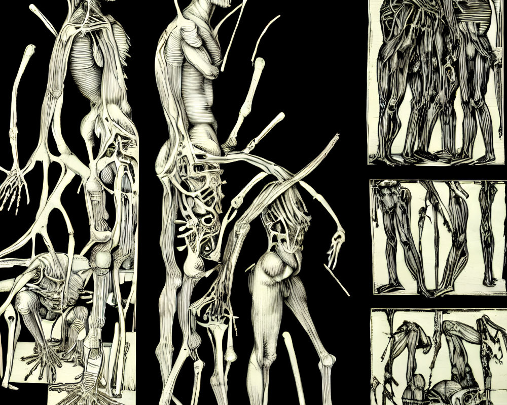 Detailed Human Musculature and Skeletal Systems Illustrations