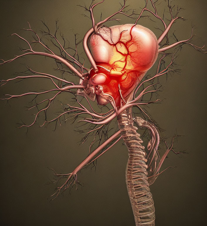 Detailed 3D Rendering of Human Cardiovascular System