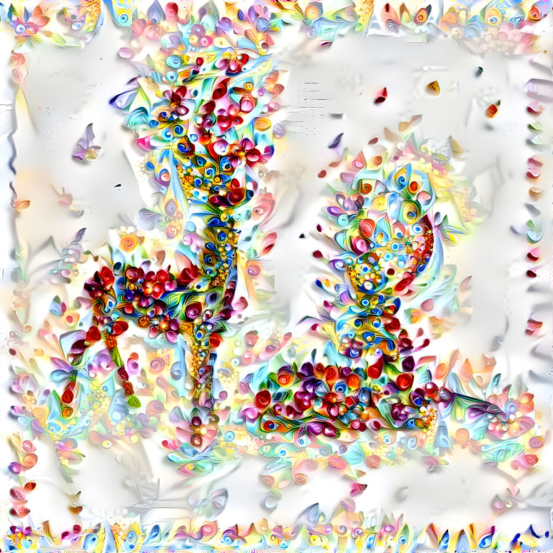 Two Reindeers With Paper Quilling