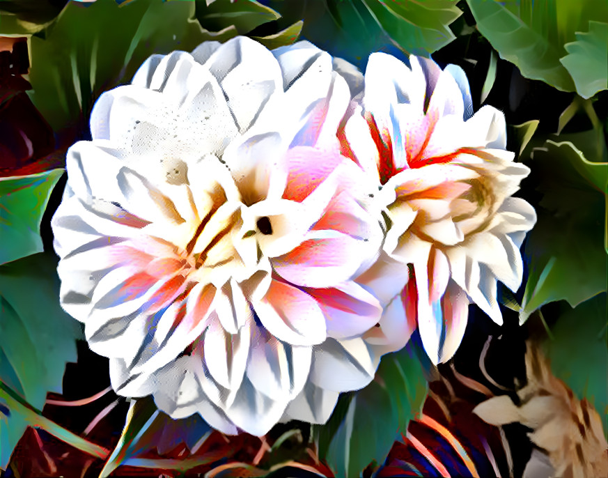 Two White Dahlias