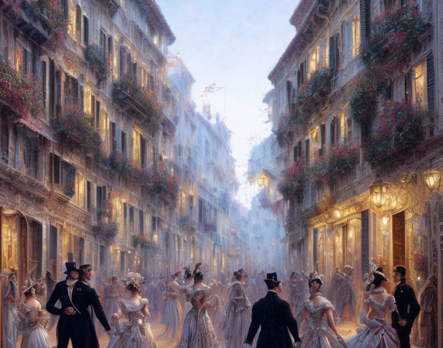 Venice-inspired masquerade ball with period costumes and masks