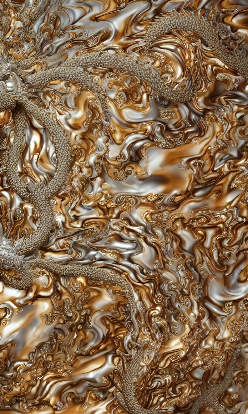 Abstract Metallic Gold and Bronze Swirl Pattern Texture