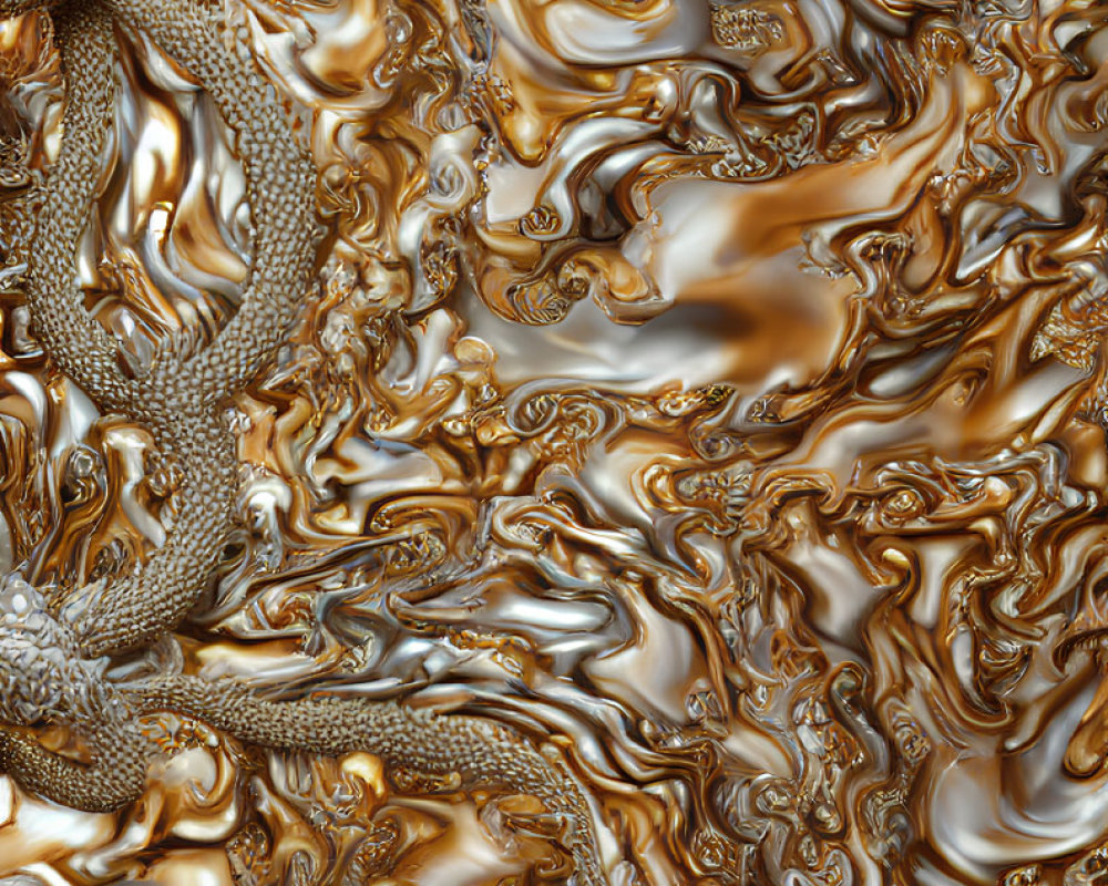 Abstract Metallic Gold and Bronze Swirl Pattern Texture