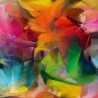 Colorful digital art: Glowing jellyfish in cosmic setting