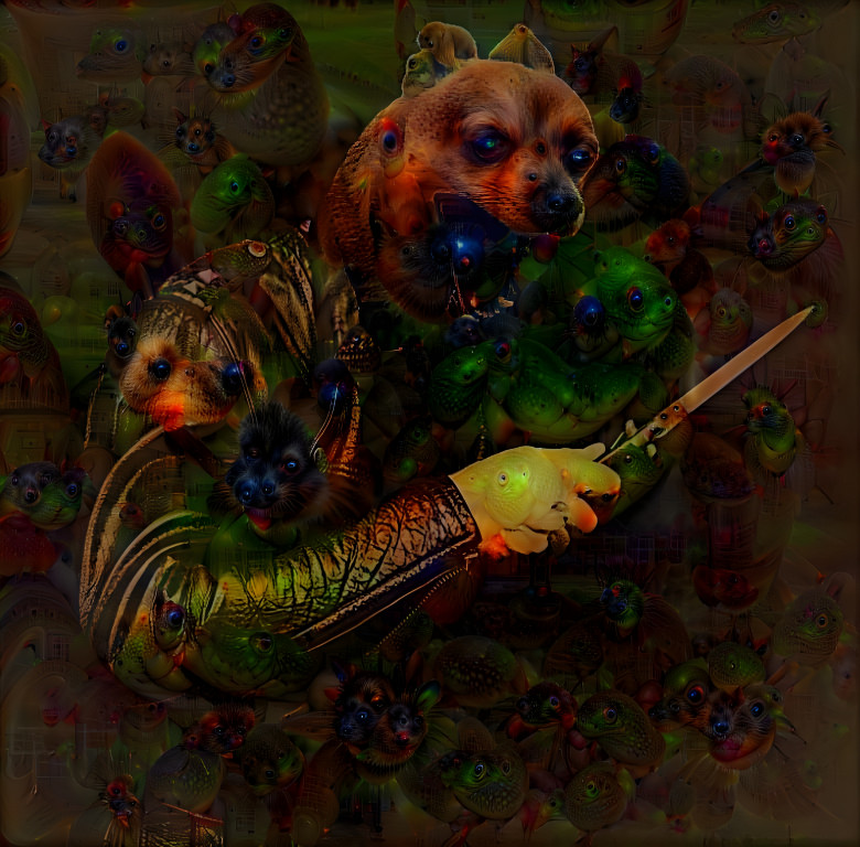 Dog's Got a Knife - deep dream