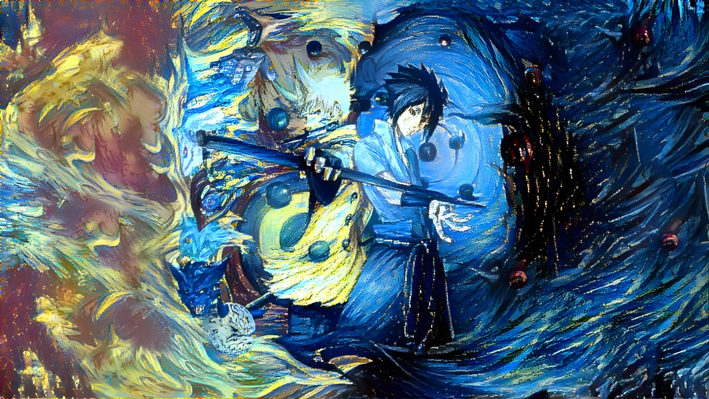 Naruto and Sasuke in Van Gogh