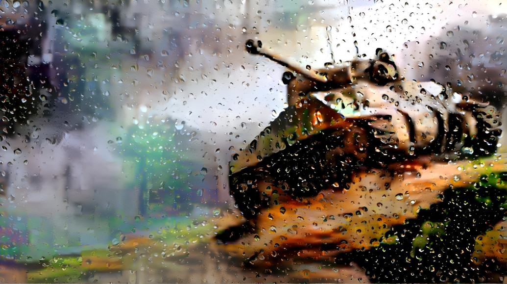 WW2 Sherman in the rain